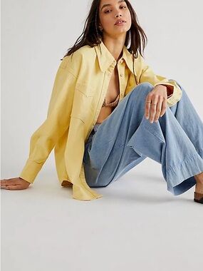 Levi's Fresh Jarden Denim Shirt in Yellow Size S